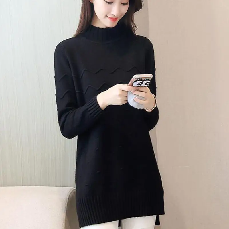 2018 Spring Autumn Womwn Sweater New Style Fashion Mid-Long Pullover Bottoming Casual Loose 3XL Female NZYD840 | Женская одежда
