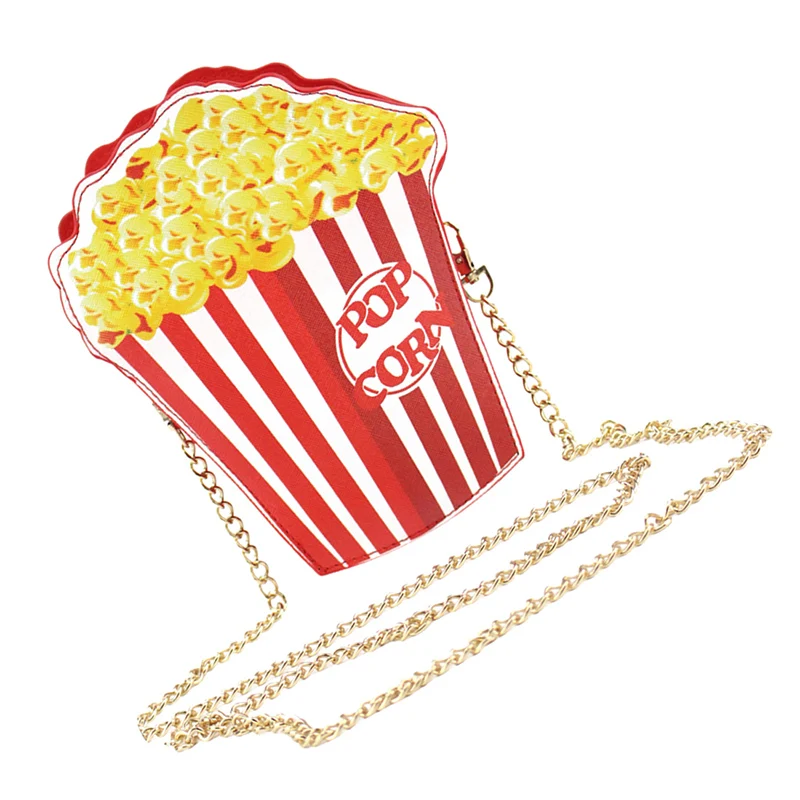 Unique Cartoon Crossbody Bags for Women Hamburger French Fries Popcorn Shape Shoulder Messenger Handbag(Popcorn) | Багаж и сумки