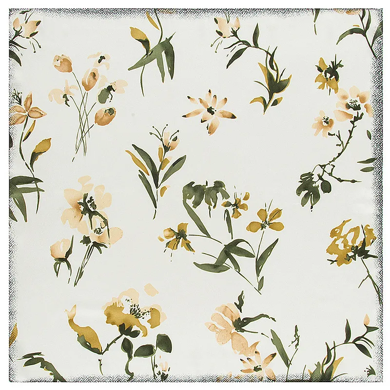 

POBING Spain Hijab Shawl Silk Scarf Women's Satin Floral Printed Foulard Female Square Scarves Head Wraps 2018 NEW Scarf 60*60CM