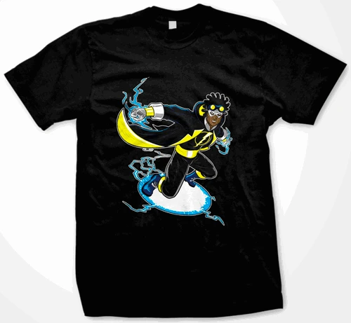 Static Shock Лига Справедливости фигурку футболка | Мужская одежда