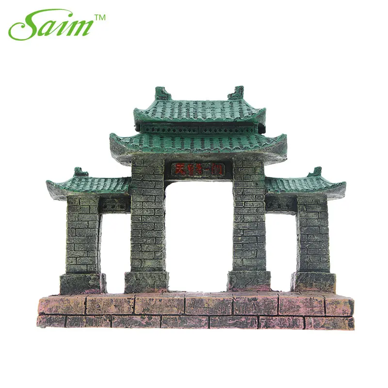 Украшение для аквариума из смолы Saim украшение старинные храмы ручное каменное