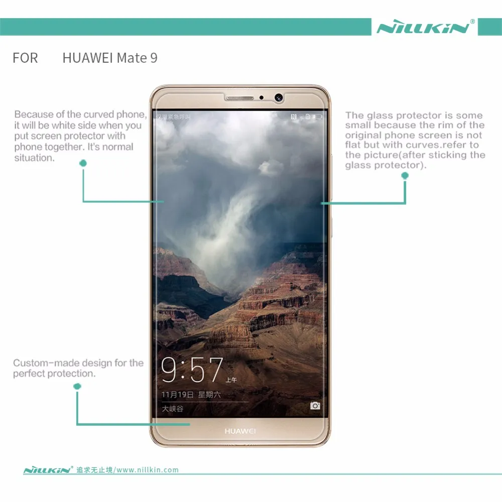 Для Huawei Коврики 9 закаленное Стекло Nillkin Удивительный H h+ Pro закаленное Стекло Экран протектор для Huawei Коврики 9(5.9 дюймов