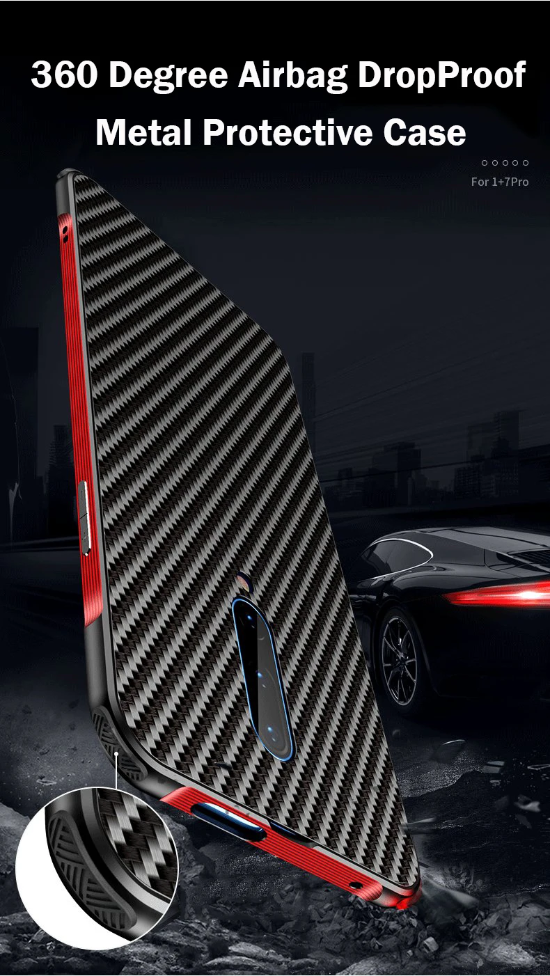 360 Броня Алюминиевый Чехол-бампер для телефона для Oneplus 7 Pro Чехлы металлическая рамка из углеродного волокна PC чехол для Oneplus 7 чехол противоударный
