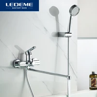ledeme bathtub faucet brass chrome wall mounted bathtub shower mixer tap hot and cold water faucet bath bathtub faucets l2266
