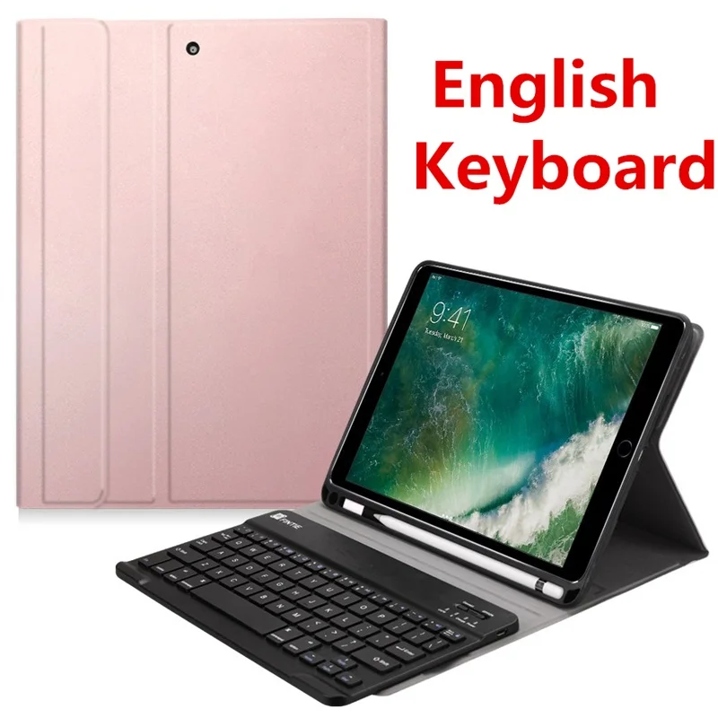 Чехол с русской клавиатурой для iPad 6, 9,7,, чехол с Bluetooth клавиатурой, держатель для карандашей, подставка для iPad Air 1/2 Pro, 9,7 дюймов - Цвет: 1030E-rose-English