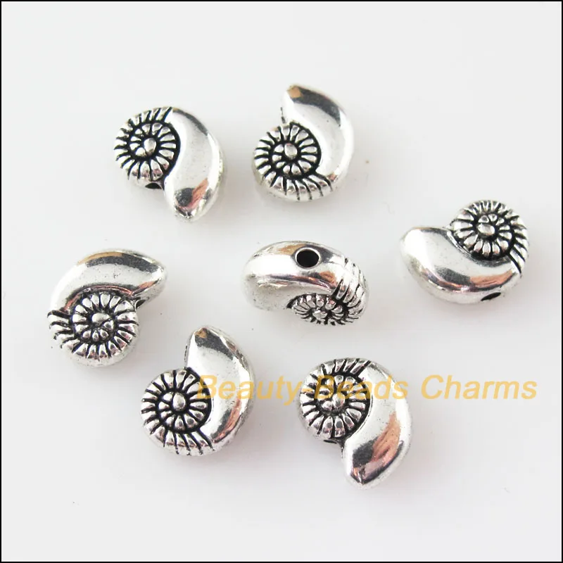 Новый 20 шт. Тибетский серебристый цвет животных Улитка Spacer Бусины 8x11mm|Бусины| |