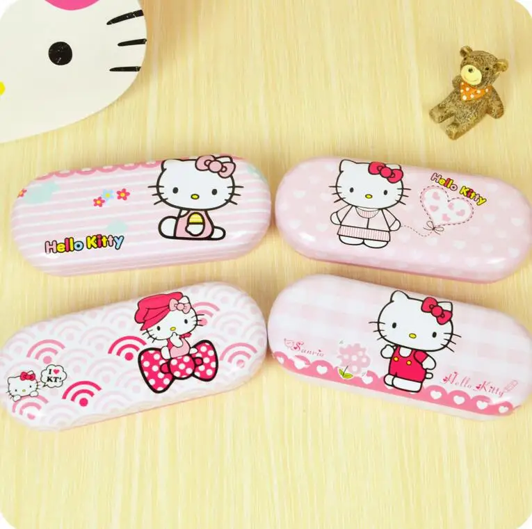 Новый KT металлический ящик для хранения косметики hello kitty канцелярский пенал