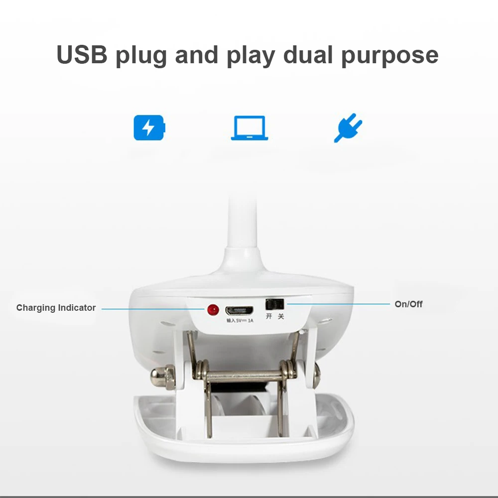 Светодиодная настольная лампа с клипсой 25 светодиодов 1200 мАч USB-зарядка