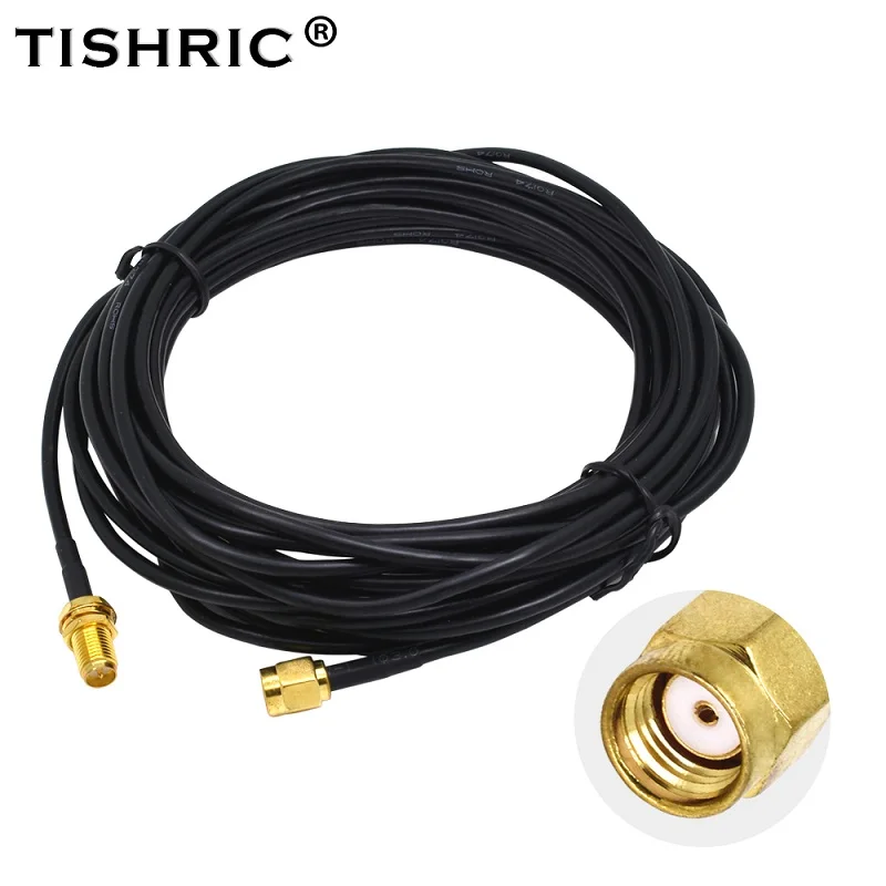 TISHRIC антенна Wi-Fi Удлинительный кабель 3 м/6 м/9 м 3g/4G Wi-Fi маршрутизатор WLAN Стандартный RP-SMA мужского и женского пола MF проволока с покрытием из золота - Цвет: 6m Extension Cable