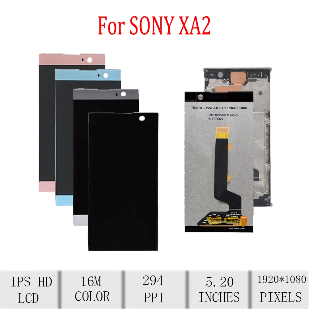 5.2&quotOriginal For SONY Xperia XA2 LCD Display Touch Screen with Frame Digitizer Sony H3113 H3123 H3133 H4113 H42# | Мобильные