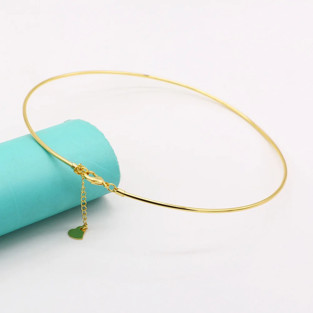 2018 Новое круглое ожерелье не кулон прозрачная линия невидимая Женская Золотая