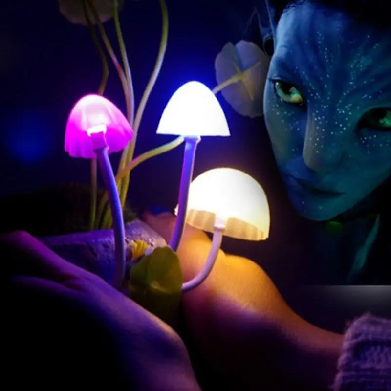8PCS-US Plug Light Control Гриб Свет Изменение Цвета СВЕТОДИОДНЫЕ Night Аватар Романтический
