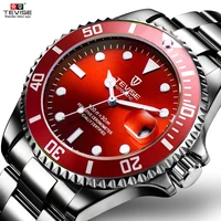 tevise red watch men creative luminous watches date waterproof clock man blue automatic watch purple mechanical wristwatches