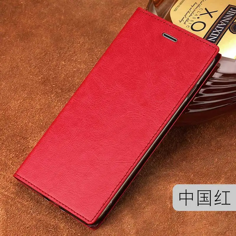 China red Кожаный чехол-книжка мягкий силиконовый ударопрочный защитный чехол для samsung S7edge Note 8 S9 Plus A7 A50 A70 плоский чехол для телефона - Цвет: China red
