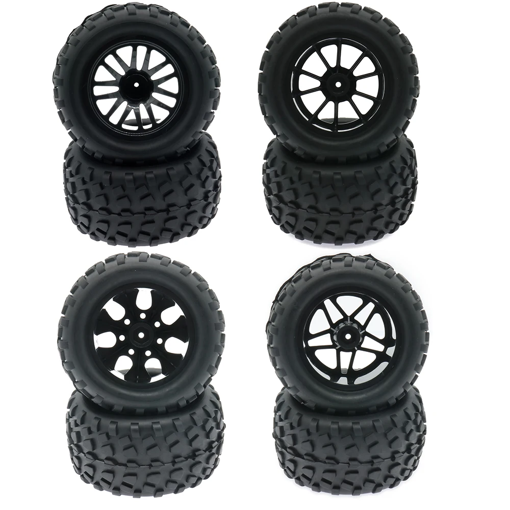 

4PCS/Set 7Spoke 10Spoke 14Spoke Wheel Rim Tyre/tire Set for 1:10 Big Foot Monster Truck 125mm ToysModel Car Remote Control 94108