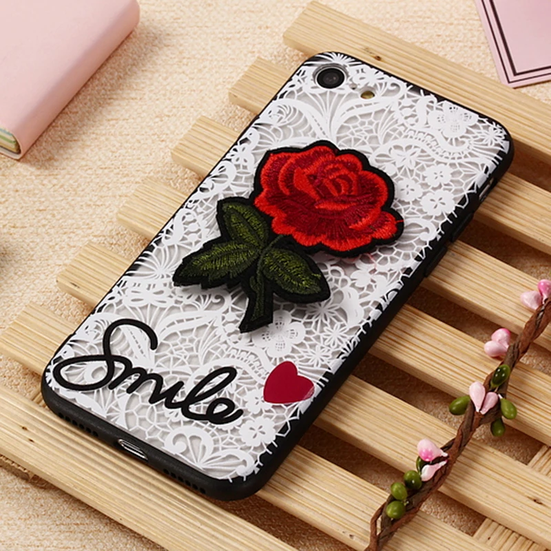 Floral Phone Case For iPhone 7 8 Plus TPU Silicon Rose Flower Cases X 6 6S 5 5S Lanyard Coque | Мобильные телефоны и