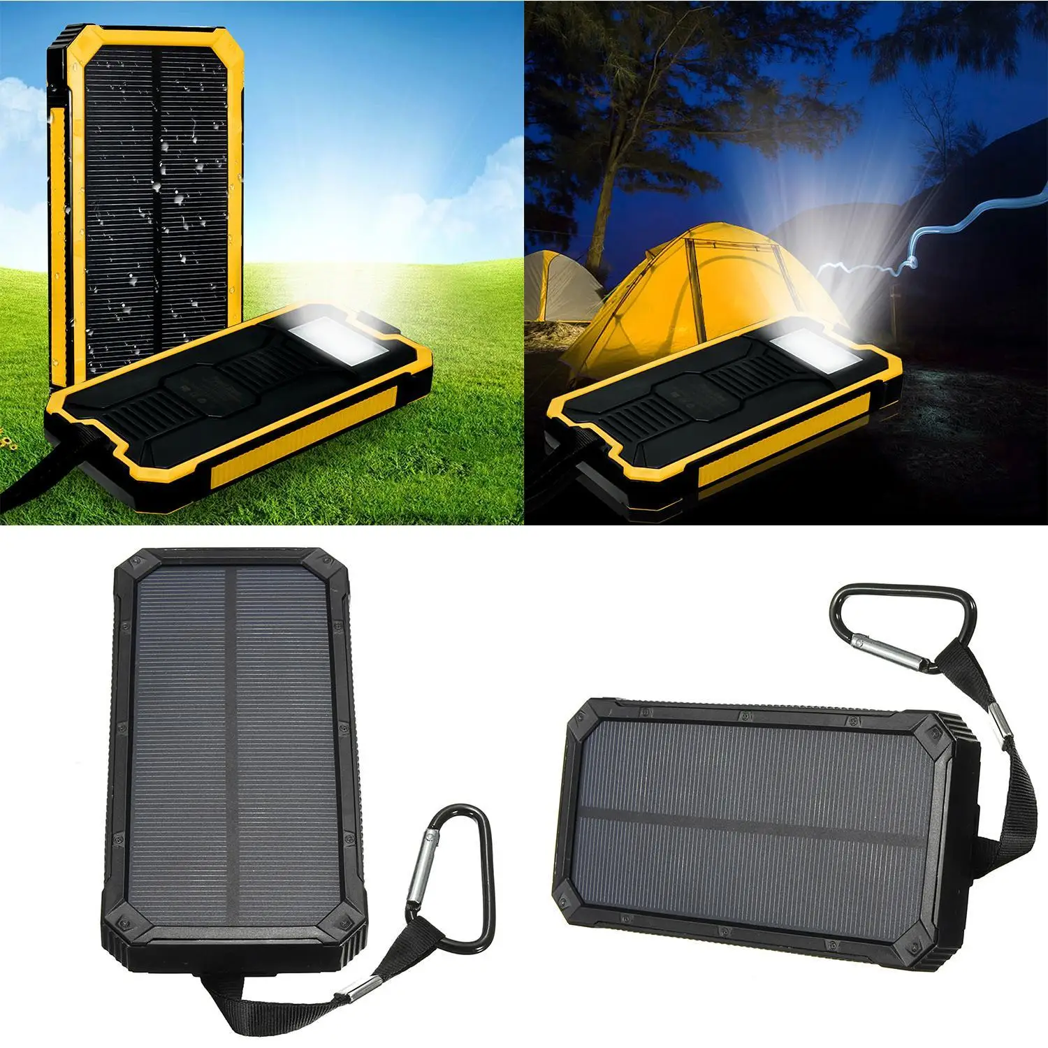 Открытый прочный Практичный Водонепроницаемый двойной порт DC 5 V/2A: V/1A Солнечный