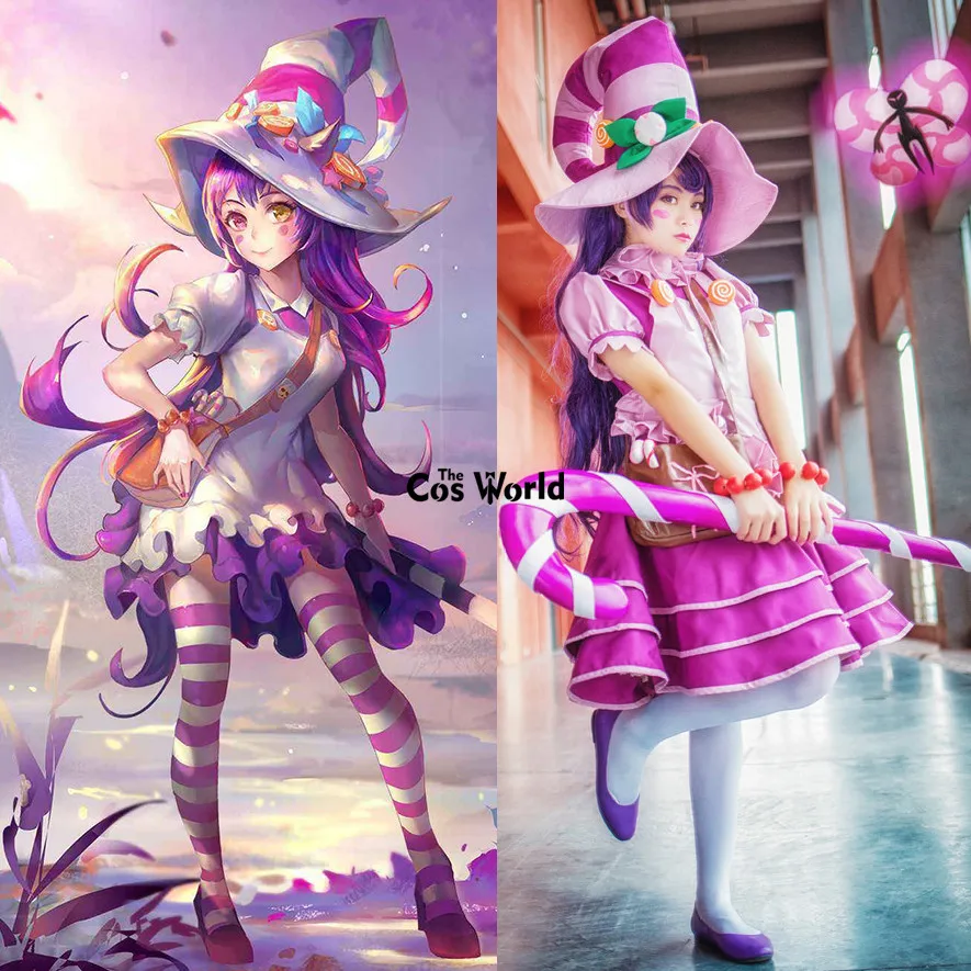 LOL The Candy Sorceress Lulu/платье фартук для горничной Униформа костюмы косплея|cosplay costume|game