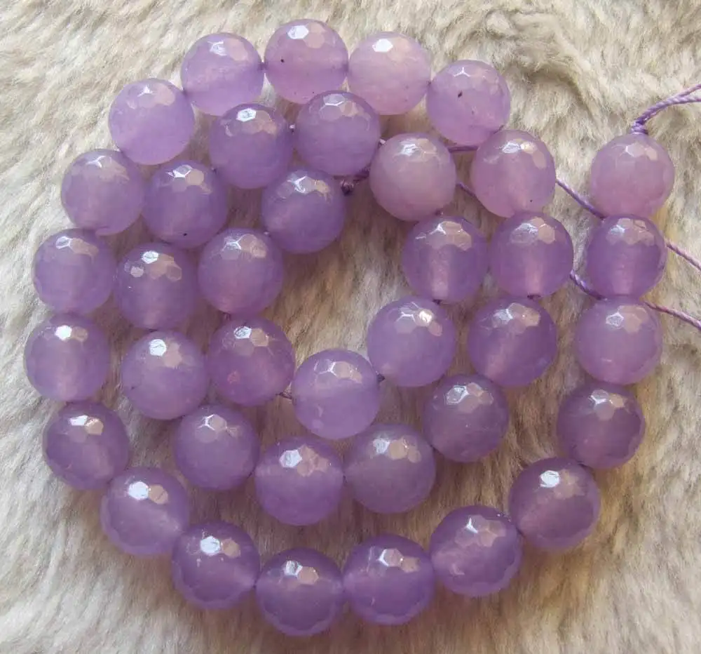 

wb 003222 wholesale 5 strands 10mm Purple stone Faceted Round Loose Beads DIY Jewelry Making 15
