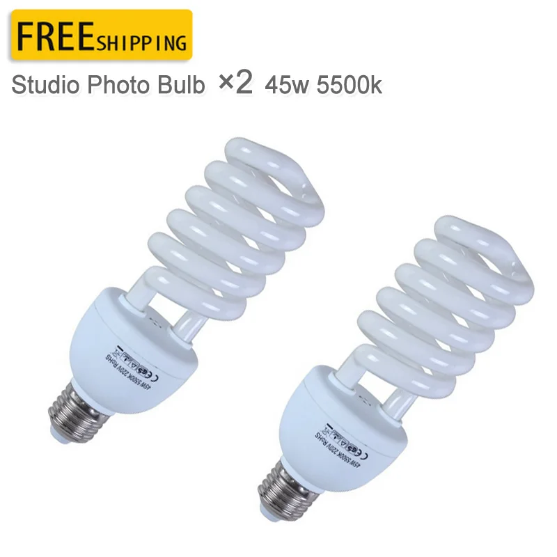 Лампа для фотостудии Pro E27 220V 45W 5500 K 2 шт. лампа фото и видеосъемки Бесплатная