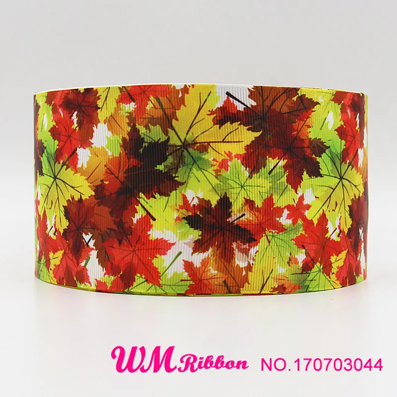 Wm 10 ярдов партия 3 дюйма 75 мм День благодарения дизайн печатные grosgrain ленты|printed