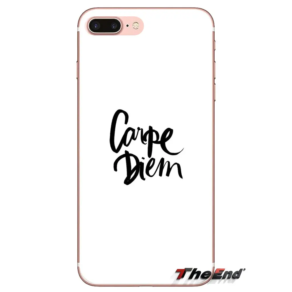 Черно-белый чехол из термополиуретана Carpe Diem Art Quote для Huawei Nova 2 3 2i 3i Y6 Y7 Y9 Prime Pro GR3 GR5