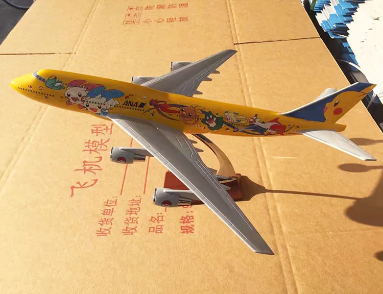47 см все Nippon Air ANA модель самолета Смола Боинг 747 карманная модель монстра PokemoGO модель самолета Пикачу B747 модель самолета