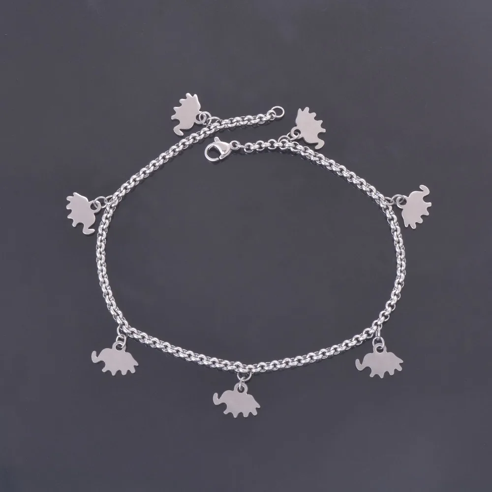 Модные женские браслеты на ногу с подвеской из нержавеющей стали пляжные