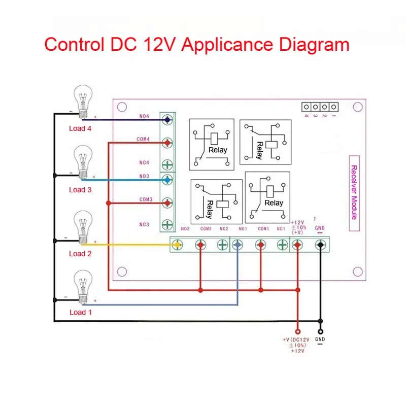 DC12V 10A 4 канальный РЧ Беспроводной дистанционного Управление переключатель/Радио