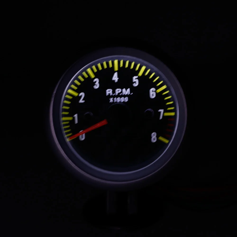 2 &quot52 мм Тахометр Датчик Оборотов Тахометра Gauge 0-8000 ОБ./МИН. Углеродного Волокна