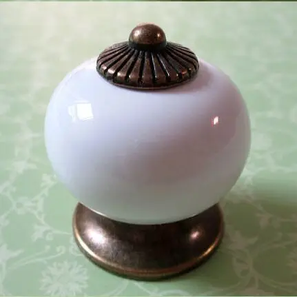 Белая керамическая ручка ящика для комода ручки кухонного шкафа античные