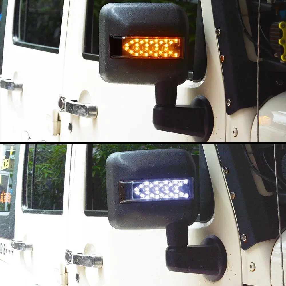 Для jeep wrangler jk аксессуары для автомобиля led поворотный сигнал боковое зеркало вида