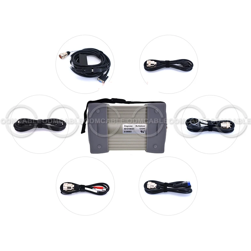 MB Star мультиплексор Xentry DAS с 16 pin OBD II+ 14 PIN грузовик+ RS232-485 кабель для MB c3 Авто Грузовик диагностический сканер