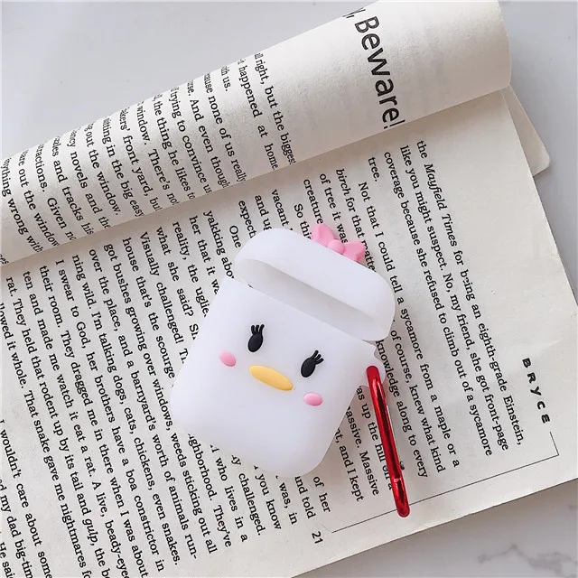 Для Apple Airpods Bluetooth сумка для наушников коробка Улица Сезам Человек-паук стежка медведь утка из мягкого силикона с узором чехол - Цвет: 15