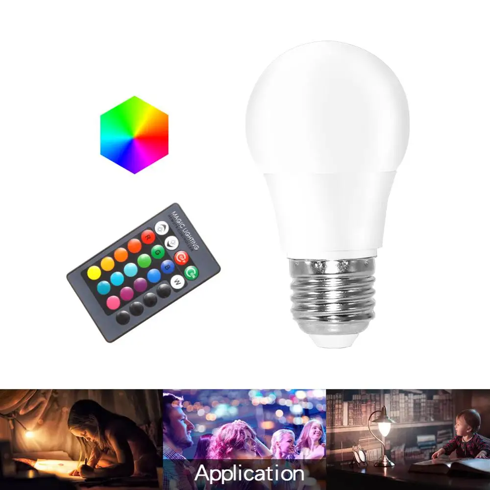 Светодиодный RGB лампочка E27 светильник RGB RGBW RGBWW с регулируемой яркостью ИК-пульт дистанционного управления 5 Вт 10 Вт 15 Вт переменного тока 220 В яркая волшебная лампа для отдыха, бара, ночного клуба