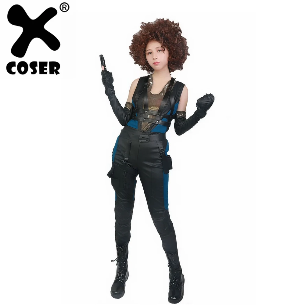 XCOSER Дэдпул 2 Косплей домино полный комплект костюм из полиуретана черный