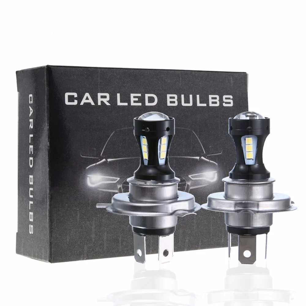 2 шт. H4 светодиодные фары для автомобиля мотоцикла 3030 18SMD LED супер яркие 18 Вт 12В