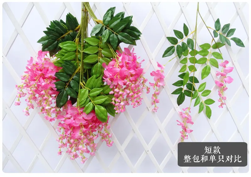 12PCS Wedding Decoration Flower /Simulation / Living Room Fake Flowers Plastic Vine /Green Leaf Rattan Wholesale | Дом и сад