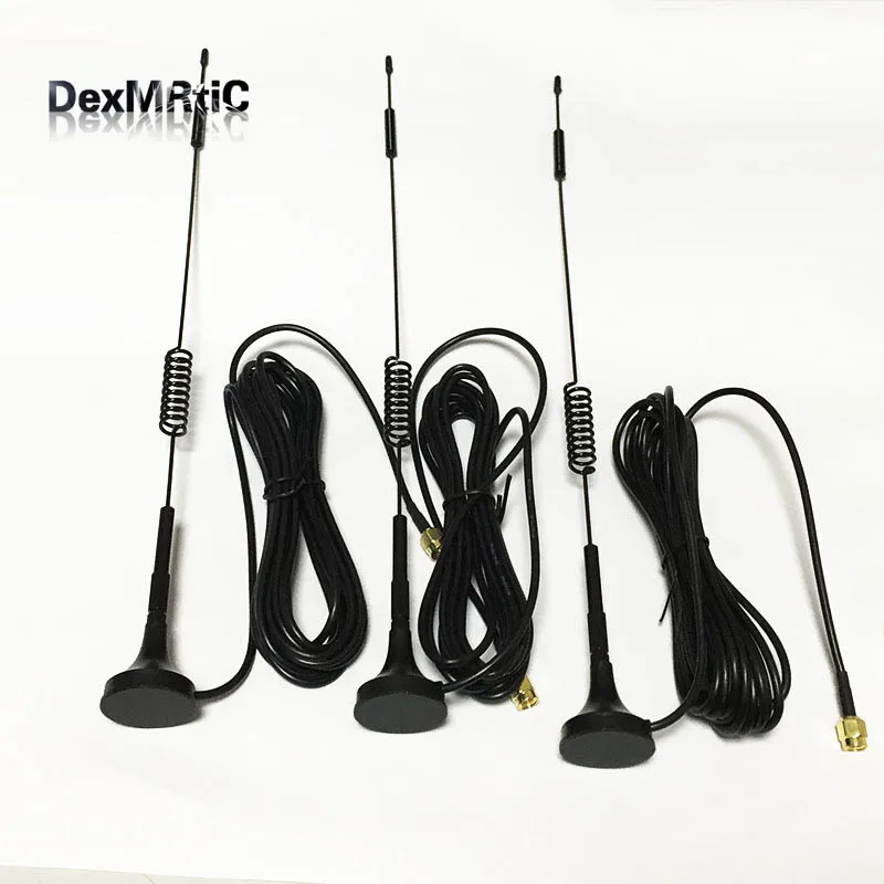 100pc 433Mhz wireless module antenna 10dbi high gain sucker aerial 3M cable SMA male connector #2 wholesale price