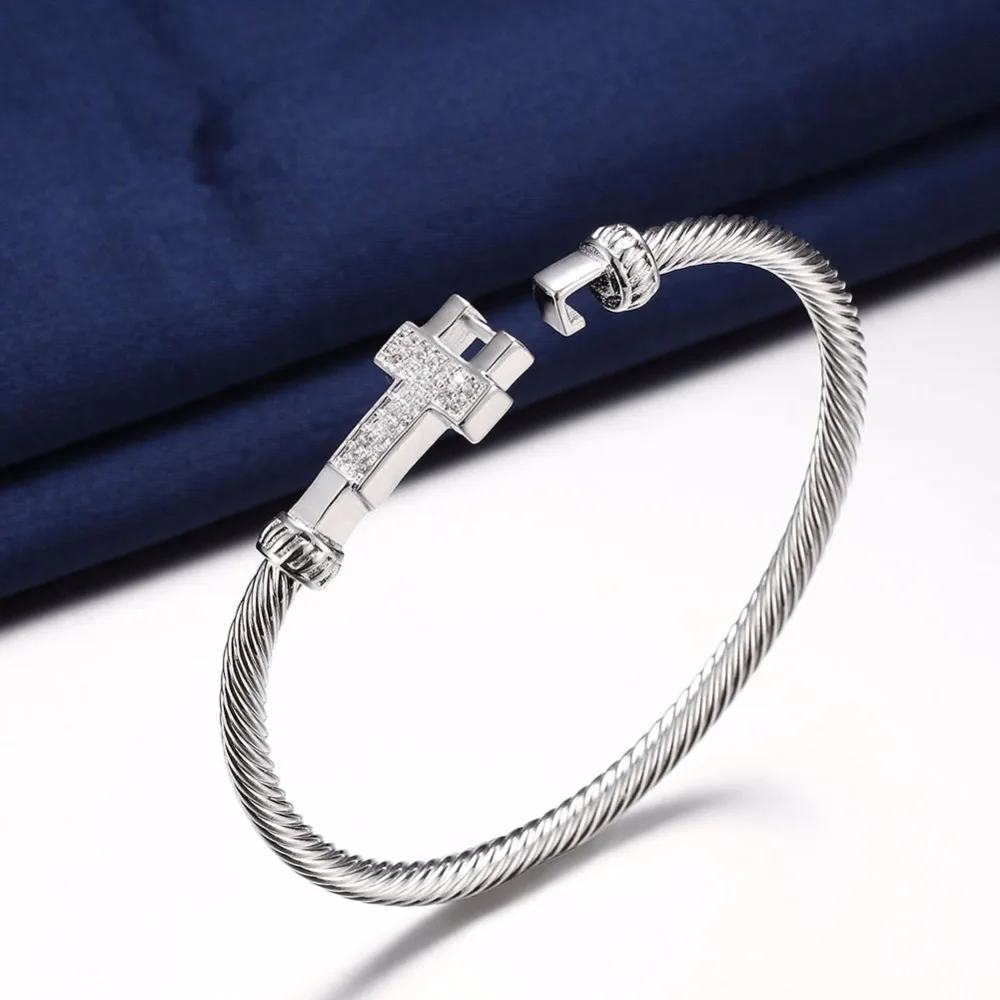 Kinitial геометрические боковые перекрестные браслеты и с цирконом браслет для