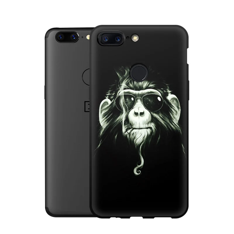 JURCHEN чехол s для One plus 5 T чехол для Oneplus 5 T чехол с матовым мультяшным принтом черный силиконовый чехол для Coque Oneplus 5 T чехол - Цвет: 13