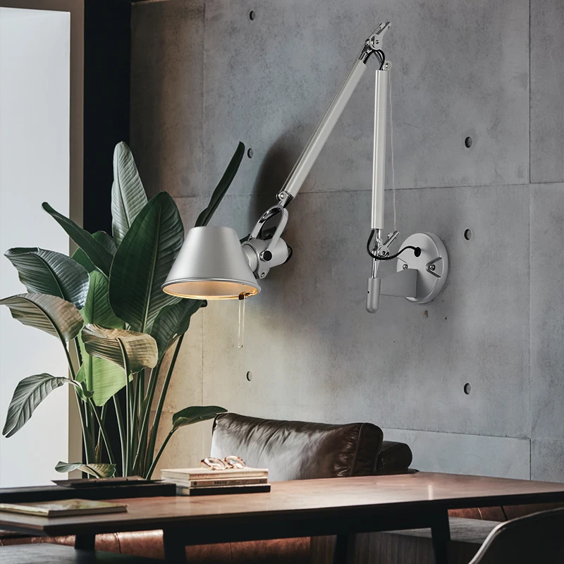 Американский промышленный настенный светильник черный серебристый E27