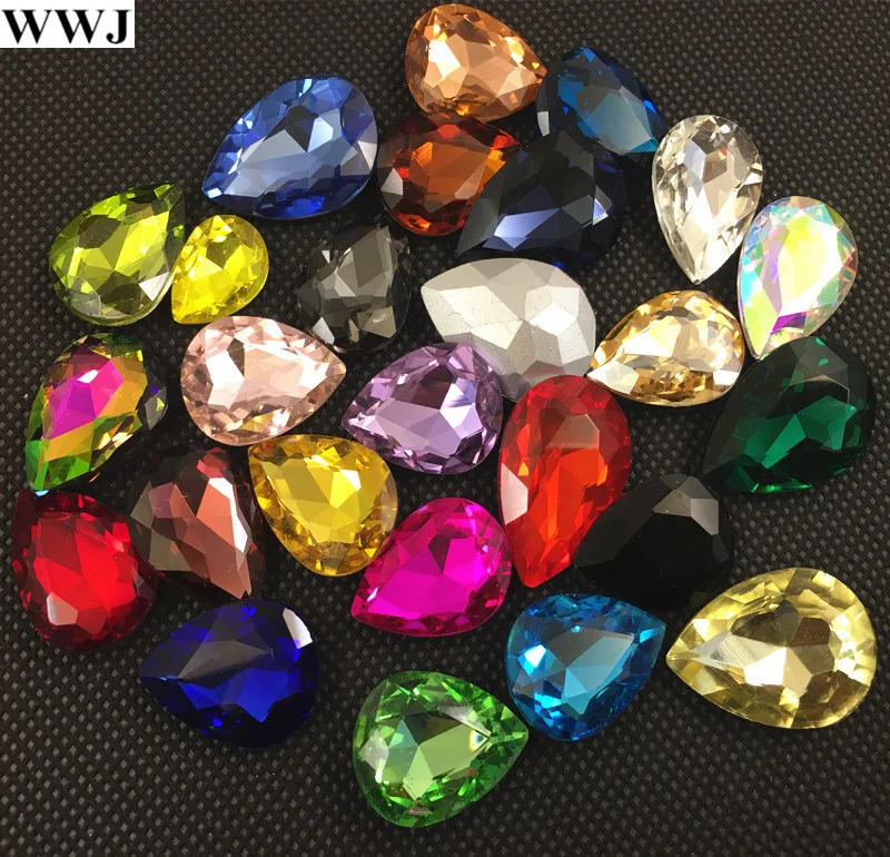 

All Sizes Rest Colors Teardrop fancy stone pointed back 7x10~30x40mm Glass Crystal Droplet Jewelry beads necklace,brooch making