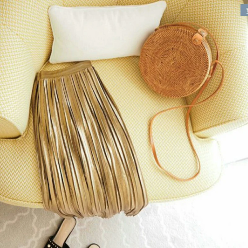 Остров круглый ротанг Соломенная пляжная каменная деревянная сумка женская