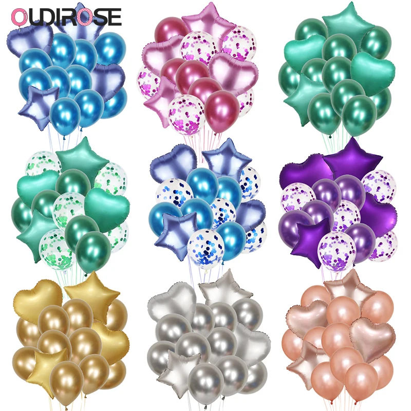 OUDIROSE 14 шт./лот круглый латексный конфетти из розового золота воздушные шары для
