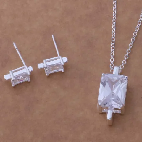 Комплект ювелирных изделий AS057, из стерлингового серебра 201 пробы, серьги + ожерелье 290 /acnaitua ajaha