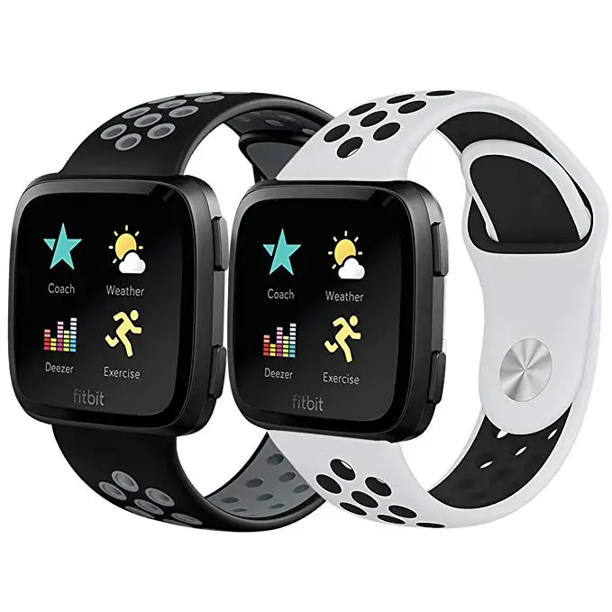 1 2 шт. полосы для fitbit versa ремешок спортивный силиконовый ремешок на руку сменный Браслет ремешок для ремня для fitbit versa band - Цвет: 1