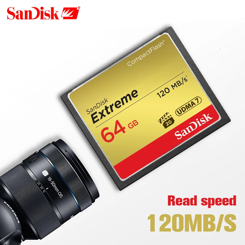 Sandisk Extreme Compactflash карта памяти 128 Гб 64 ГБ 32 CF высокая скорость 120 МБ/с./с поддержка 1080P