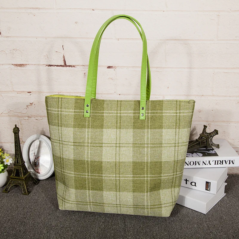 Льняная женская сумка тоут большая на плечо для путешествий пляжа девушек