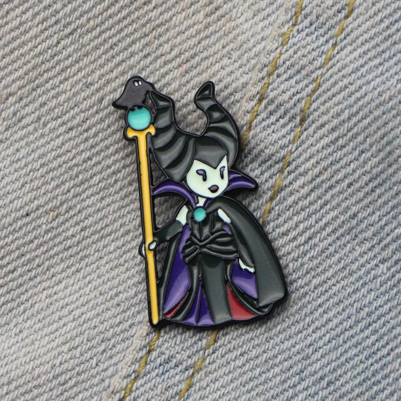 DMLSKY Maleficent Art эмалированные булавки и броши нагрудные булавки рюкзак сумки значок украшения одежды подарки M3371